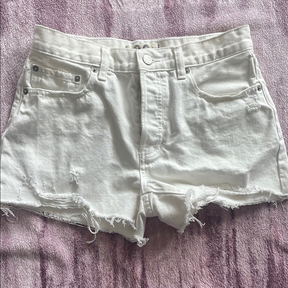 We The Free Pants - We The Free White Distressed Denim Shorts